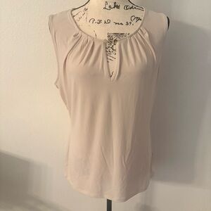 DKNY Soft Beige Sleeveless Blouse L